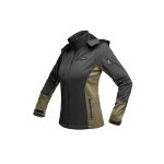 Ladies Soft Shell Jacket - Black & Olive - 3XL