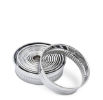 Round Cutter Set Fluted Stainless Steel 10PC