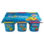 Danone Nutriday Low Fat Strawberry Fruit Cocktail & Apricot Yoghurt 6 X 100G