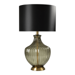 @home Table Lamp Smokey Glass With Black Shade