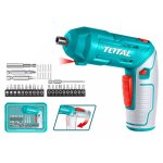 Total Tools Screwdriver Cordless 1 4" 4V With Accessories