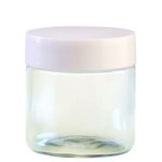 100ML Clear Glass Jar With White Lid 58 400
