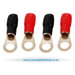 Sl 4 Gauge Awg Crimp Ring Terminals Connectors - 4-PACK 2 Positive 2 Negative