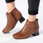 Chelsea Leather Block Heel Side Zip Ankle Boot - Chestnut - 9