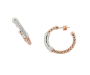 - 925 Sterling Silver C.z Fope Earrings - Rose Gold Plated