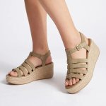 Platforms Espadrille Fisherman Wedge Sandals - Cappuccino - 8