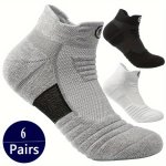 6 Pairs Of Men's Anti Odor & Sweat Absorption Low Cut Socks Comfy & Breathable Sport Socks For Daily & Outdoor Wearing Spring An