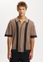 Cotton On Pablo Short Sleeve Shirt - Taupe Retro Stripe