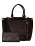 Fino 2826+F8-865 Faux Leather Stud Design Front Zip Handbag With Purse Set