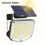 Solar-powered Outdoor Flood Light With Motion Sensor Solar Panel 16.4FT Power Cable Adjustable Angle Security LED Light For Porc