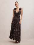 Selena Ruffle Shoulder Maxi Dress - 20 Brown Vale Spot