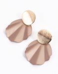 Goldair Gold Large Fold Disc Drop Earrings