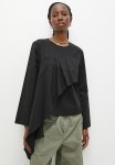 Superbalist Asymmetric Frill Wide Sleeve Shell - Black