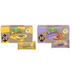 Sanissimo Salmas Crackers Bundle: Salted + Chia & Flaxseed 20 Packs Each 3 Crackers Per Pack . Oven-baked Corn Crackers Gluten-f