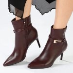 Madison Orcid Stiletto Boot - Wine - 8