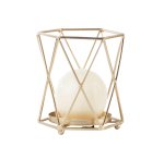 Geometric Round Candle Holder Sml - Black