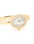 Goldair Gold Diamante Oval Bangle Watch