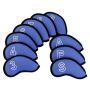 10 Piece Neoprene Mesh Golf Iron Head Covers-blue