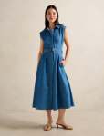 Annalee Sleeveless Shirt Dress - 16 Mid Wash