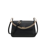 Belen Medium Flap Crossbody -black gold