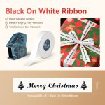 NB721 - - N1 - Satin Ribbon Set Package - 14MMX5.1M - Black On White