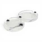 Round Acrylic 2 Piece Floral Print Tray Set Clear
