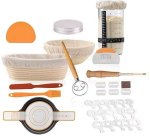 Bread Proofing Basket Sourdough Starter Kit Plastic Glass Baking Tools Whisk Spatula Kitchen Tool Set