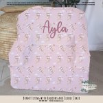 A Kids Sofa Foam Chair Bunny Flying With Balloons And Clouds Chair