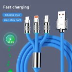 1PC New Portable Fast Charging USB Cable Colorful 3 In 1 Flash Charging Cable Data Cable For Iphone Android Phone