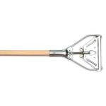 Fan Mop Metal Holder With Uncoated Wooden Handle