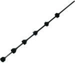 EF15-1 Nemtek Fence Pole 6 Line Square Tube Straight Black Powder Coated