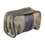 Mens Toiletry Bag Dark Olive Green + Black Stripe 25X13X17CM