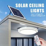 1PC Solar Indoor/outdoor Lights Solar Porch Ceiling Lights With Remote Control Solar Barn Lights Solar Ceiling Lights