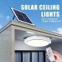 1PC Solar Indoor/outdoor Lights Solar Porch Ceiling Lights With Remote Control Solar Barn Lights Solar Ceiling Lights