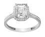 9CT White Gold Emerald Cut C.z Solitaire Ring - Size P