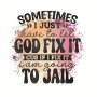 Funny 'Let God Fix It' Quote Iron-On Transfer Decal - DIY Vinyl Heat Press For T-Shirts Jeans Masks & Backpacks Heat Press Decals For