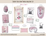 Cot Duvet Bedding Cherry Blossom Panda Balloon Set