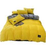 Smte Dream World Striped Duvet Cover Set Yellow With Keychain