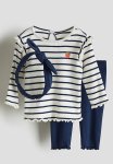 3-PIECE Ribbed Set - Dark Blue Strawberry