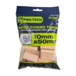 Pro-tech Domino Tenon 10MM X 50MM Beech Wood 50 Piece