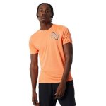 New Balance Men's Graphic Impact Run Short Sleeve - Vibrant Orange Leather - Xx-large