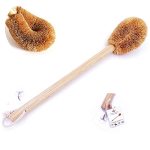 Updated Modern Version Toilet Bowl Brush Natural Coconut Fiber Brush Head And Beechwood Handle For Bathroom Toilet - Sturdy Deep