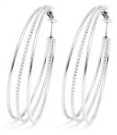 Silver Tone Triple Hoop Earrings