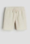 Linen-blend Pull-on Shorts - Light Beige