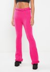 Frill Hem Becky Rib Knit Flare - Pink