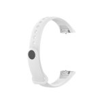 For Samsung Galaxy Fit SM-R370 Silicone Glossy Nail Button Replacement Strap Watchband White