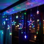 Zs - Curtain Light Moon & Star Connectable - Warm White