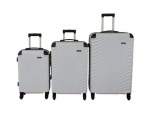 Smte 3 Piece Travel 30-INCH Luggage Suitcase Set Stylish White With Keychain