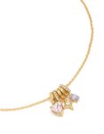 Tweens Gold Plated Stainless Steel Mix Shape Diamante Charm Necklace