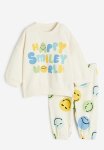 2-PIECE Sweatshirt Set - White Multi